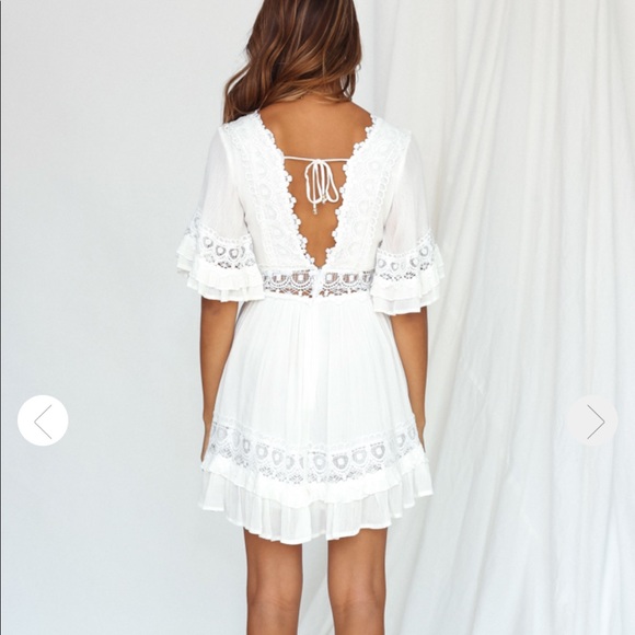 Fortunate One white dress. Size 10. Worn once. - Picture 2 of 4